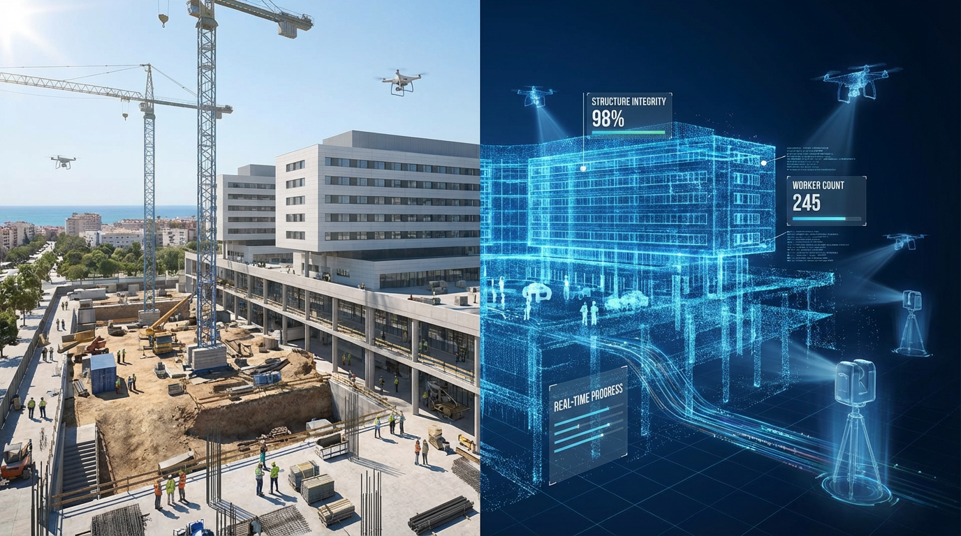 Gemelo digital de infraestructura hospitalaria en construcción