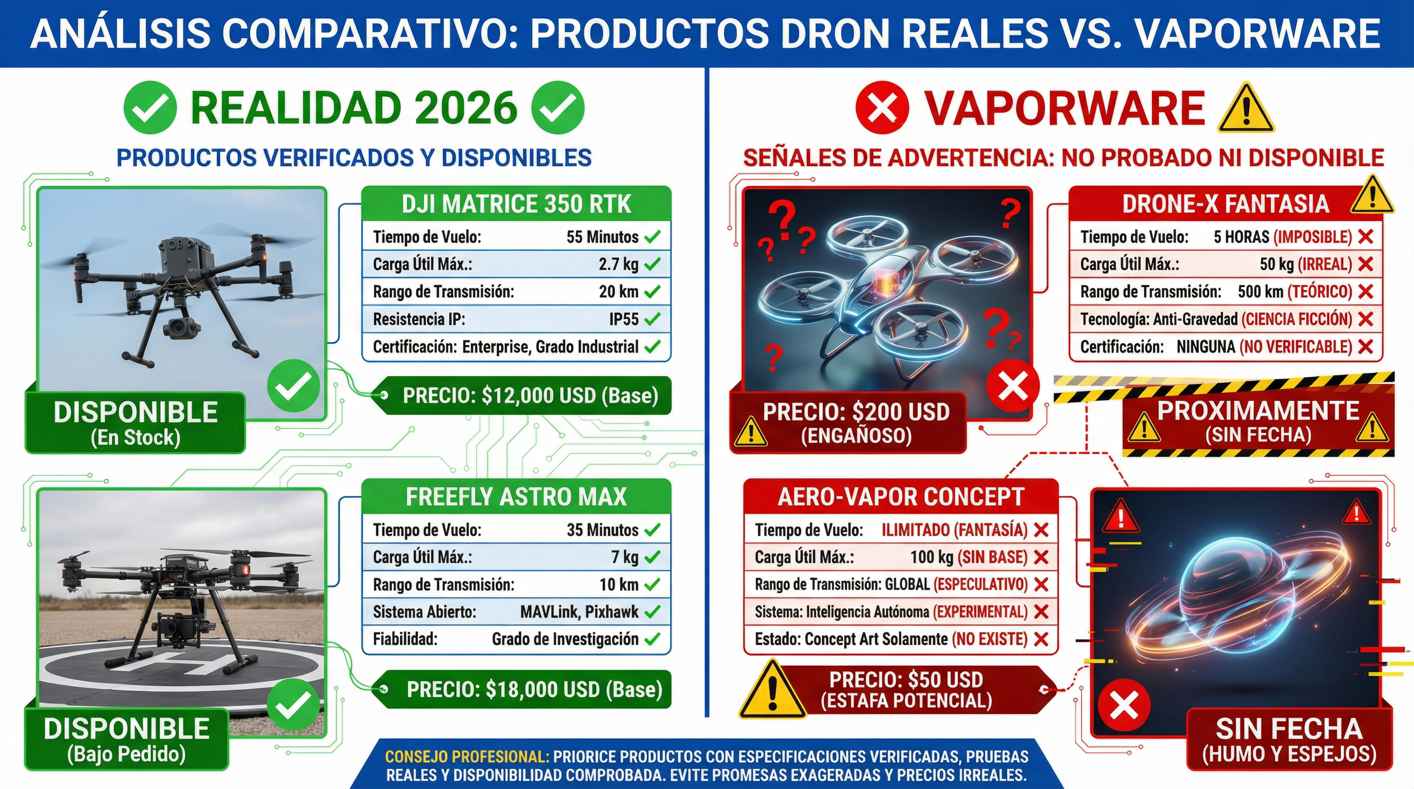 Comparativa Real vs Vaporware
